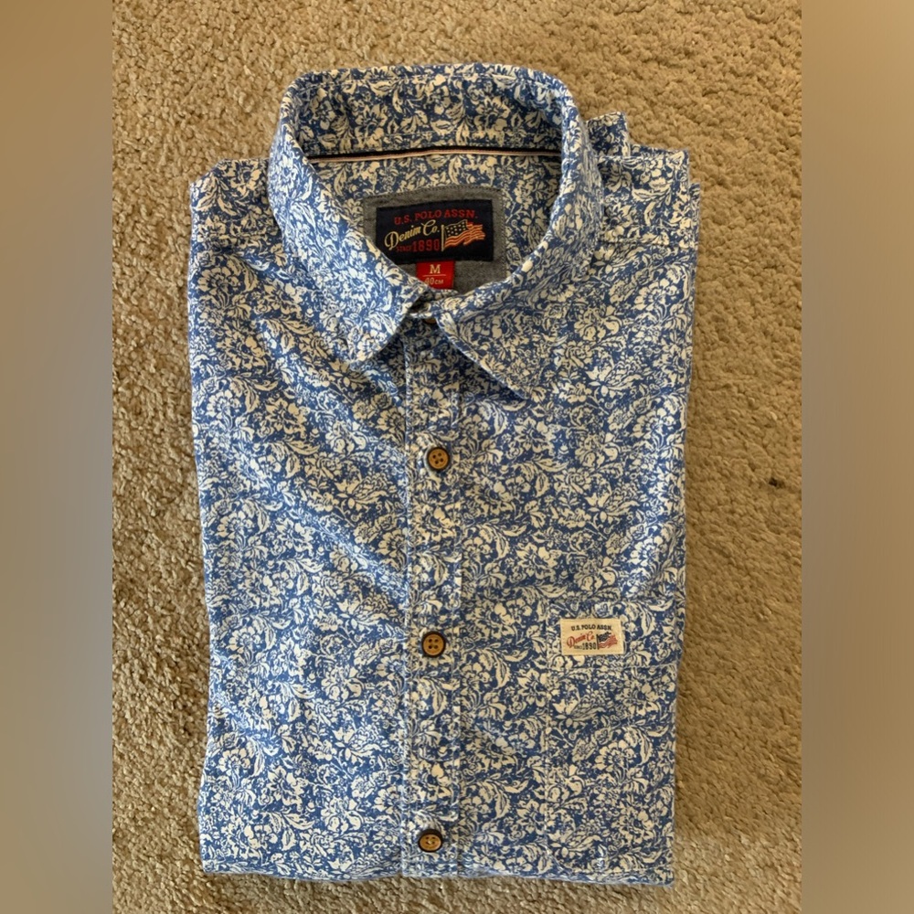 Men’s U.S. Polo Assn Denim Co long sleeve Flora shirt Size M